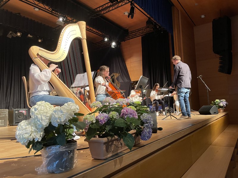Schüler musizieren auf Bühne