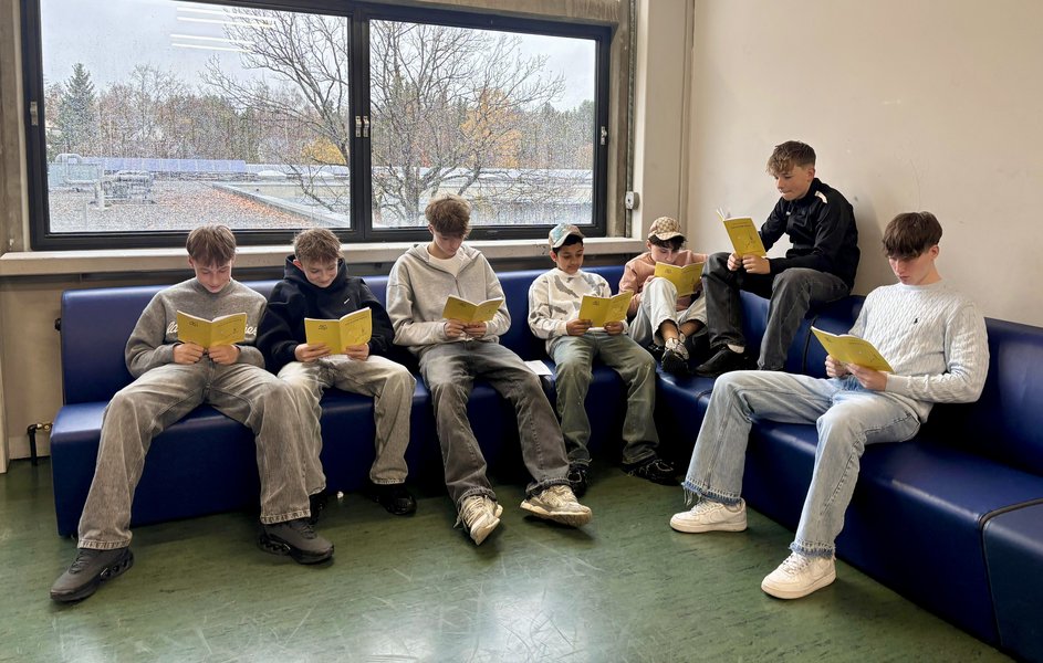 Schüler lesen zusammen